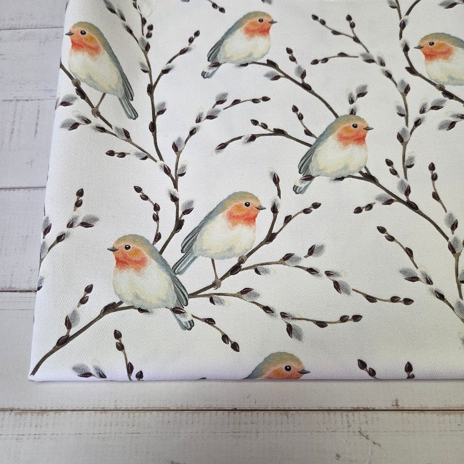 MYO Design - Twill Canvas - Rotkehlchen - weiss