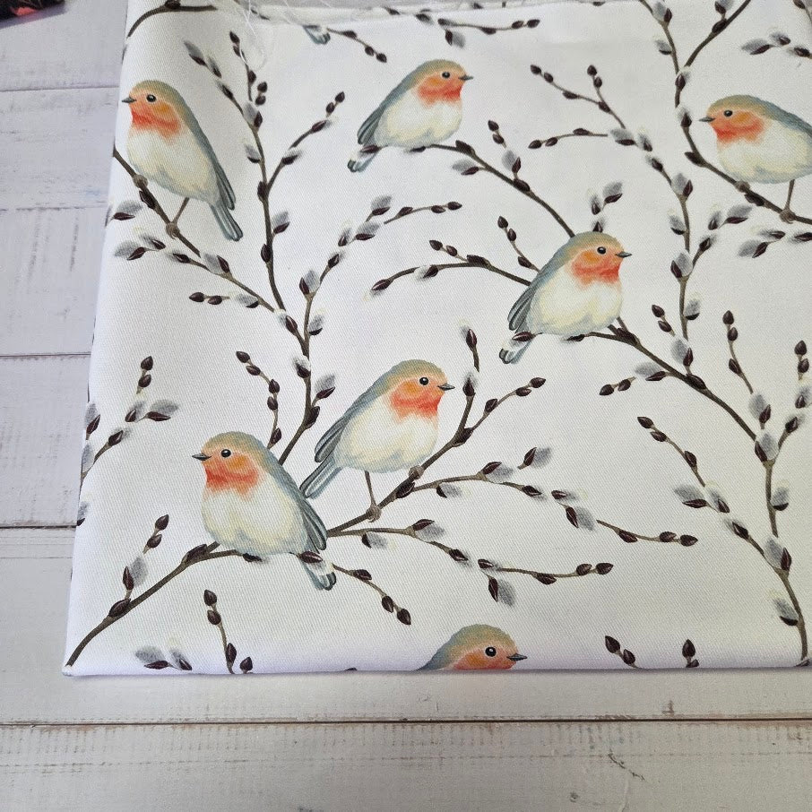 MYO Design - Twill Canvas - Rotkehlchen - weiss