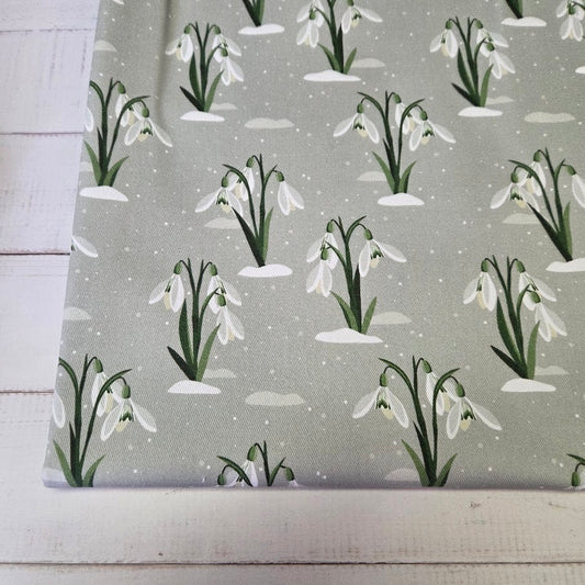 MYO Design - Twill Canvas - Schneeglöckchen - hellgrau