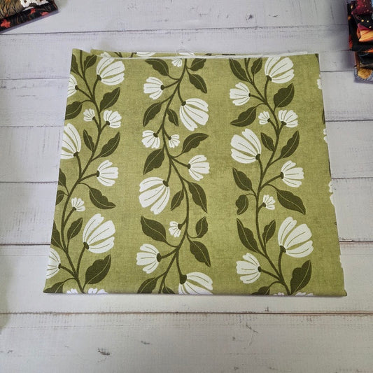 MYO Design - Twill Canvas - Blumenranken - grün melange