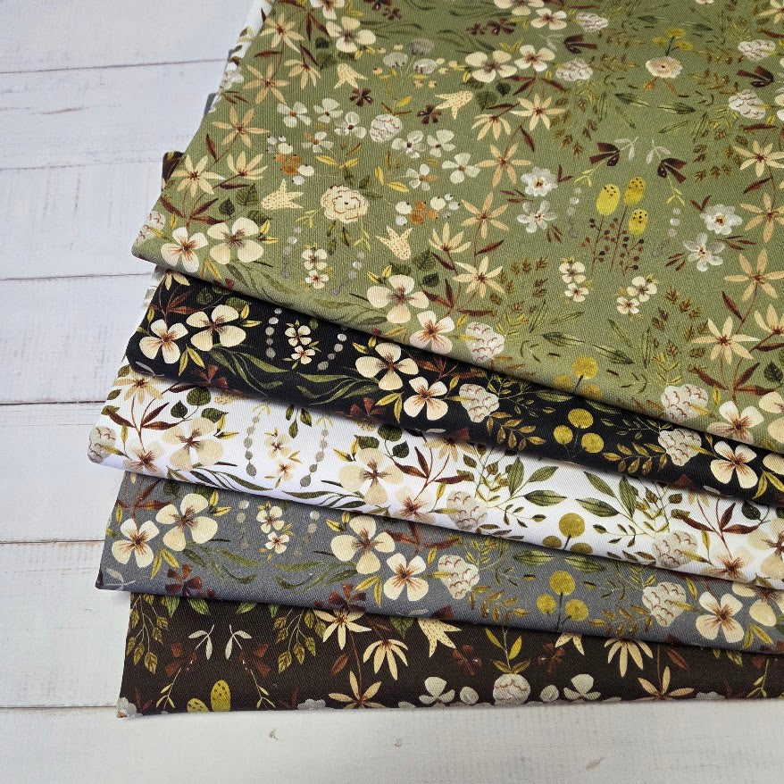 MYO Design - Twill Canvas - Watercolour Garden - grey