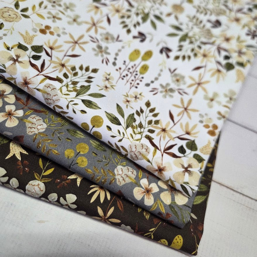 MYO Design - Twill Canvas - Watercolour Garden - white