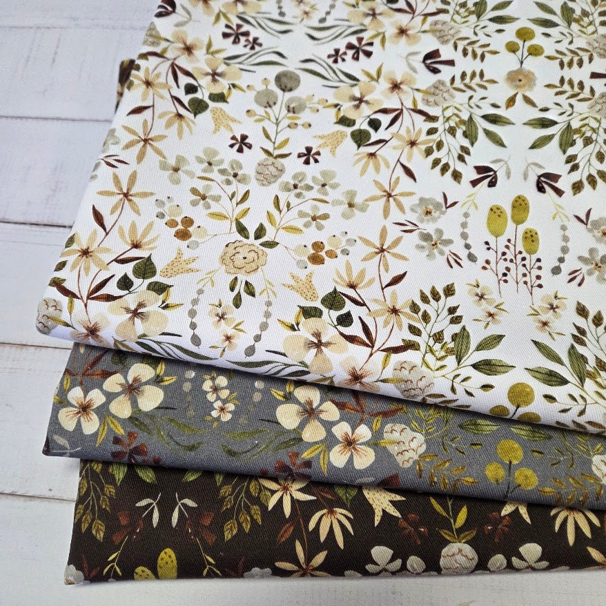 MYO Design - Twill Canvas - Watercolour Garden - white