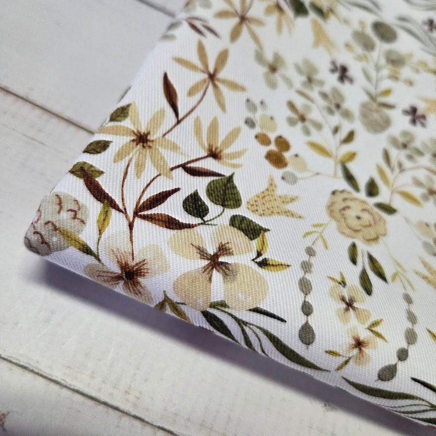 MYO Design - Twill Canvas - Watercolour Garden - white