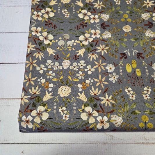 MYO Design - Twill Canvas - Watercolour Garden - grey