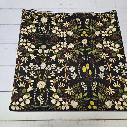 MYO Design - Twill Canvas - Watercolour Garden - black