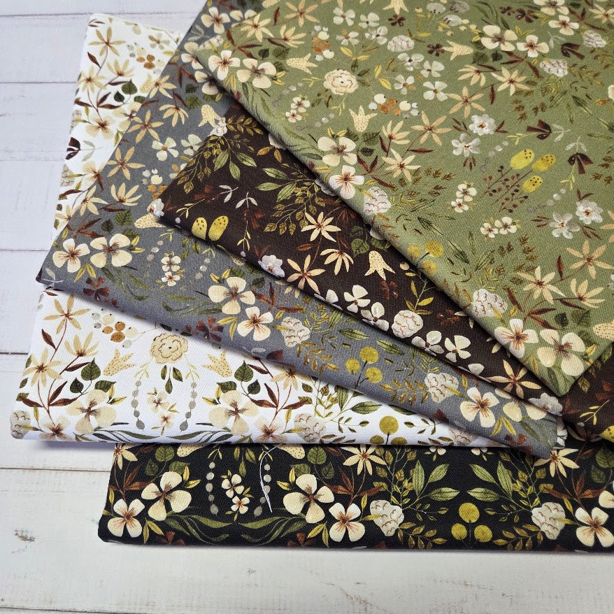 MYO Design - Twill Canvas - Watercolour Garden - grey