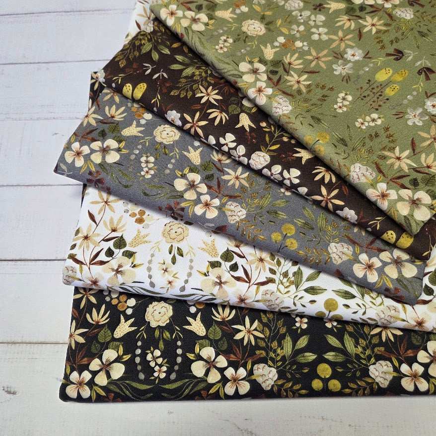 MYO Design - Twill Canvas - Watercolour Garden - grey