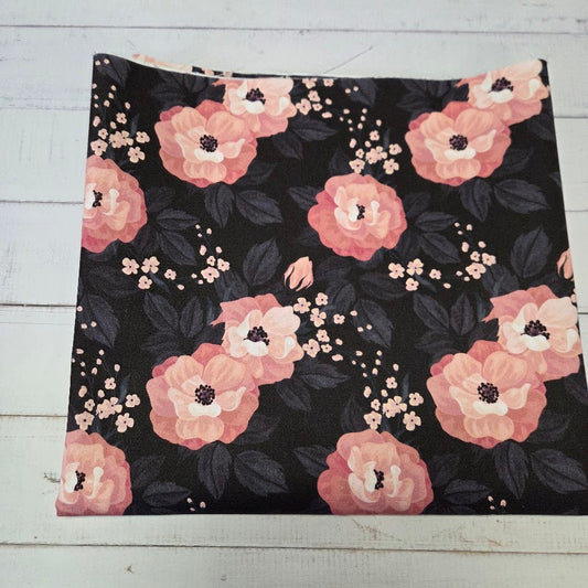 MYO Design - Twill Canvas - Roses - schwarz