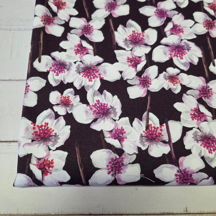 MYO Design - Twill Canvas - Jasmin Flowers - berry