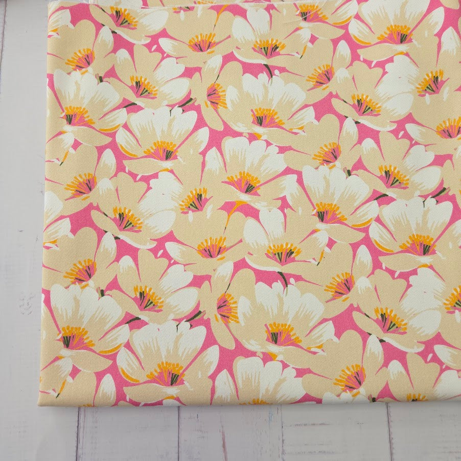 MYO Design - Twill Canvas - Tropical Flowers - pink