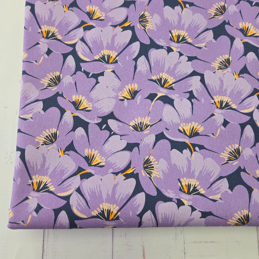 MYO Design - Twill Canvas - Tropical Flowers - purple