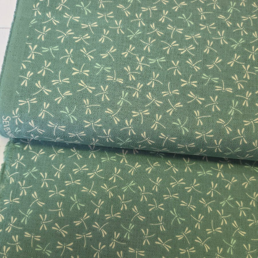 Baumwollstoff - Japanische Libellen - mint