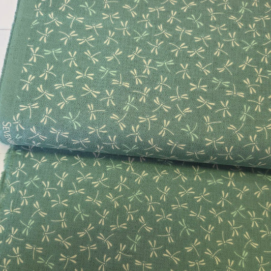 Baumwollstoff - Japanische Libellen - mint