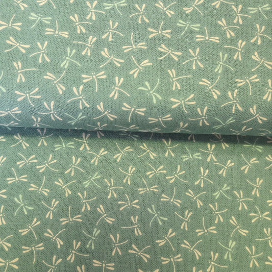 Baumwollstoff - Japanische Libellen - mint