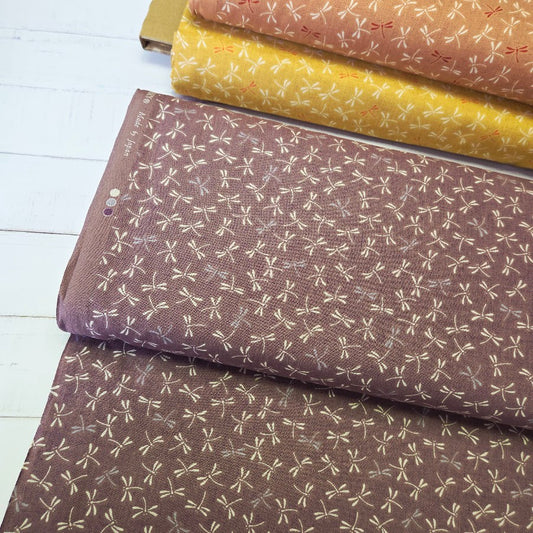 Baumwollstoff - Japanische Libellen - flieder