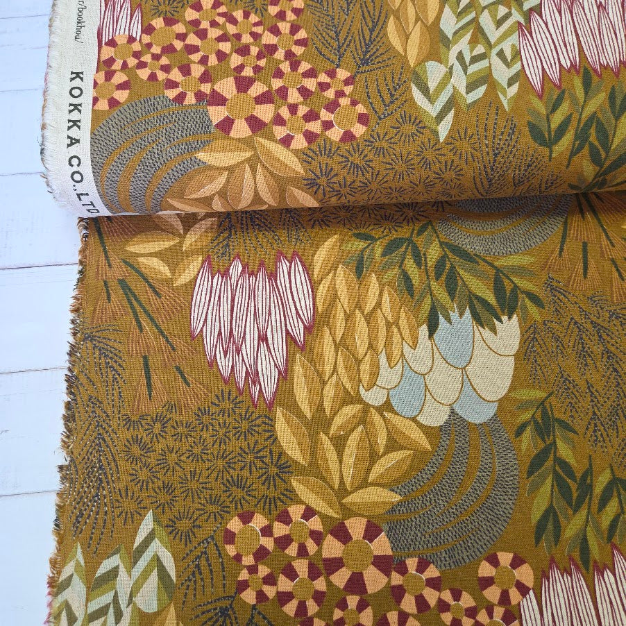 Kokka Bookhou Canvas - Bloom brown