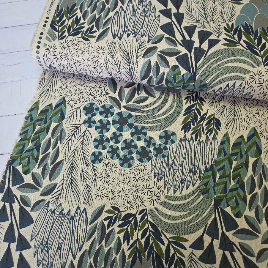 Kokka Bookhou Canvas - Bloom light green