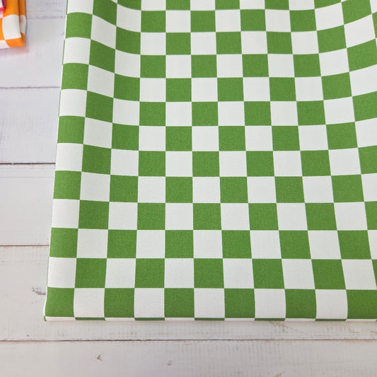 MYO Design - Türkis Checkered - Karo Twill Canvas in grün-weiss