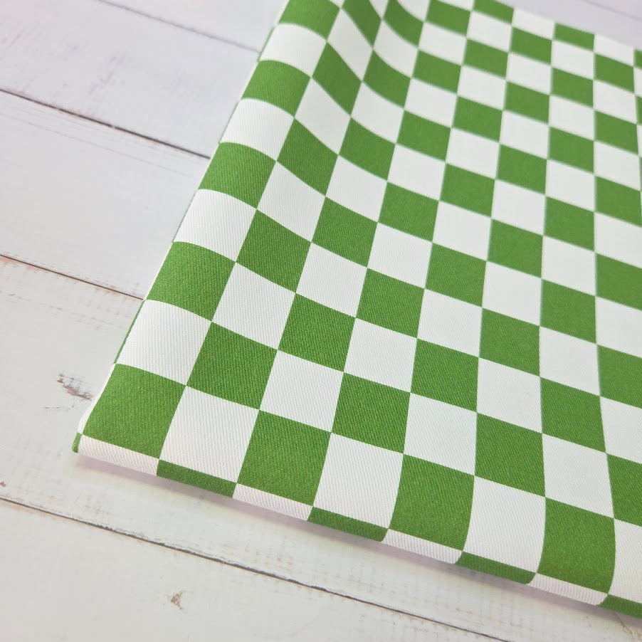 MYO Design - Türkis Checkered - Karo Twill Canvas in grün-weiss
