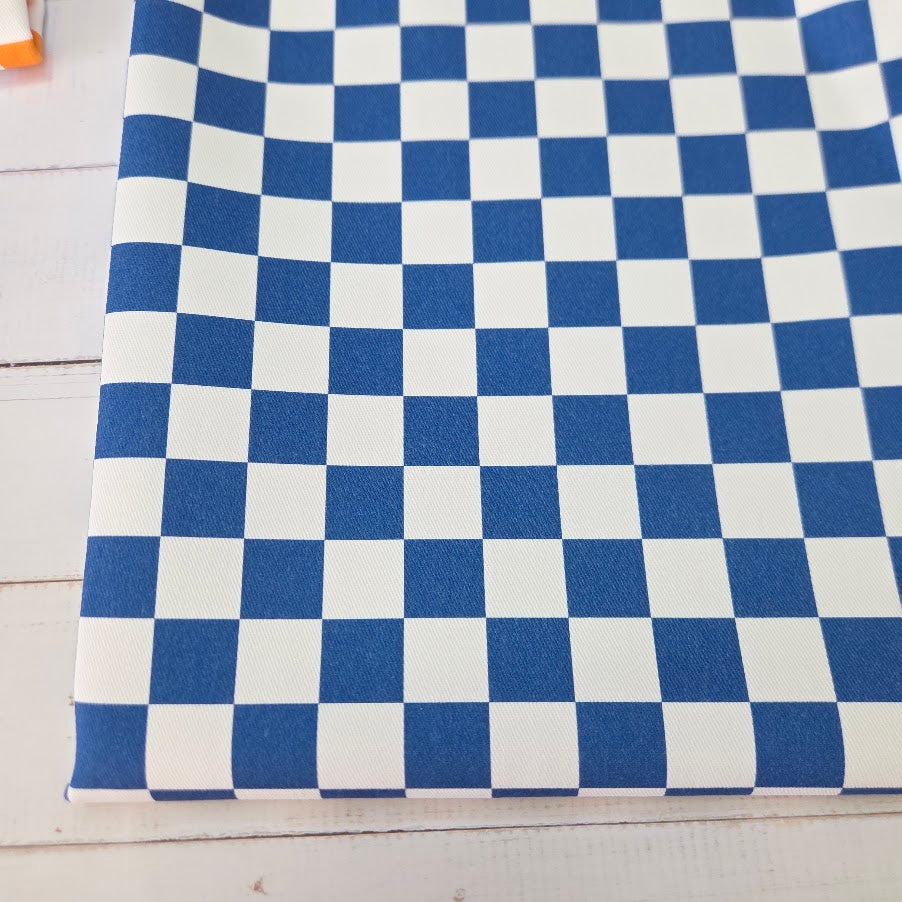 MYO Design - Checkered - Karo Twill Canvas in blau-weiss