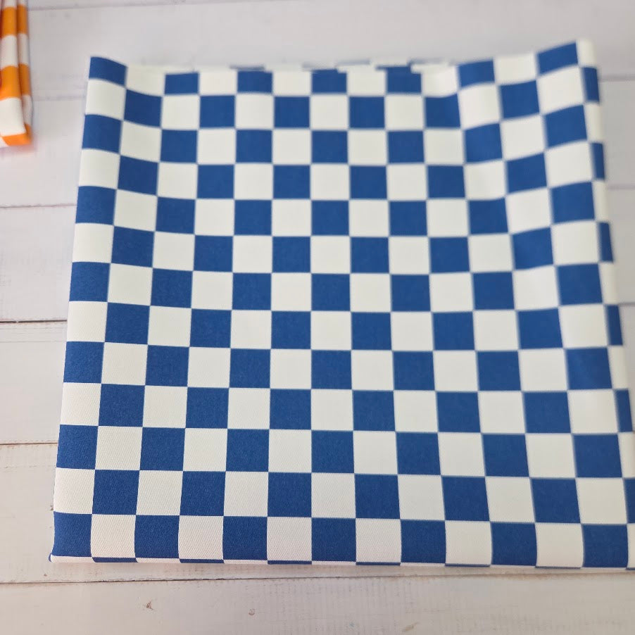 MYO Design - Checkered - Karo Twill Canvas in blau-weiss