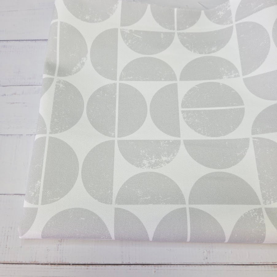 MYO Design - Twill Canvas - Geometrische Halbkreise - hellgrau
