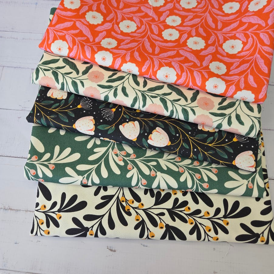 MYO Design - Twill Canvas - Daisy Blooms - vibrant red