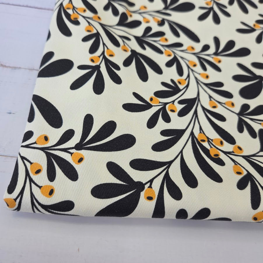 MYO Design - Twill Canvas - Berry Branch - black