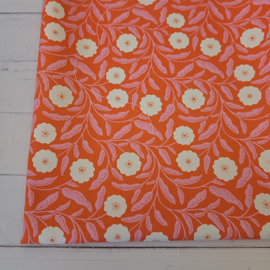 MYO Design - Twill Canvas - Daisy Blooms - vibrant red