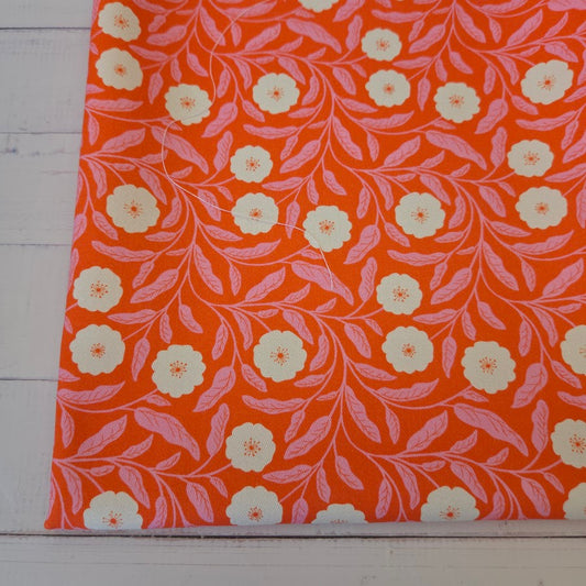 MYO Design - Twill Canvas - Daisy Blooms - vibrant red