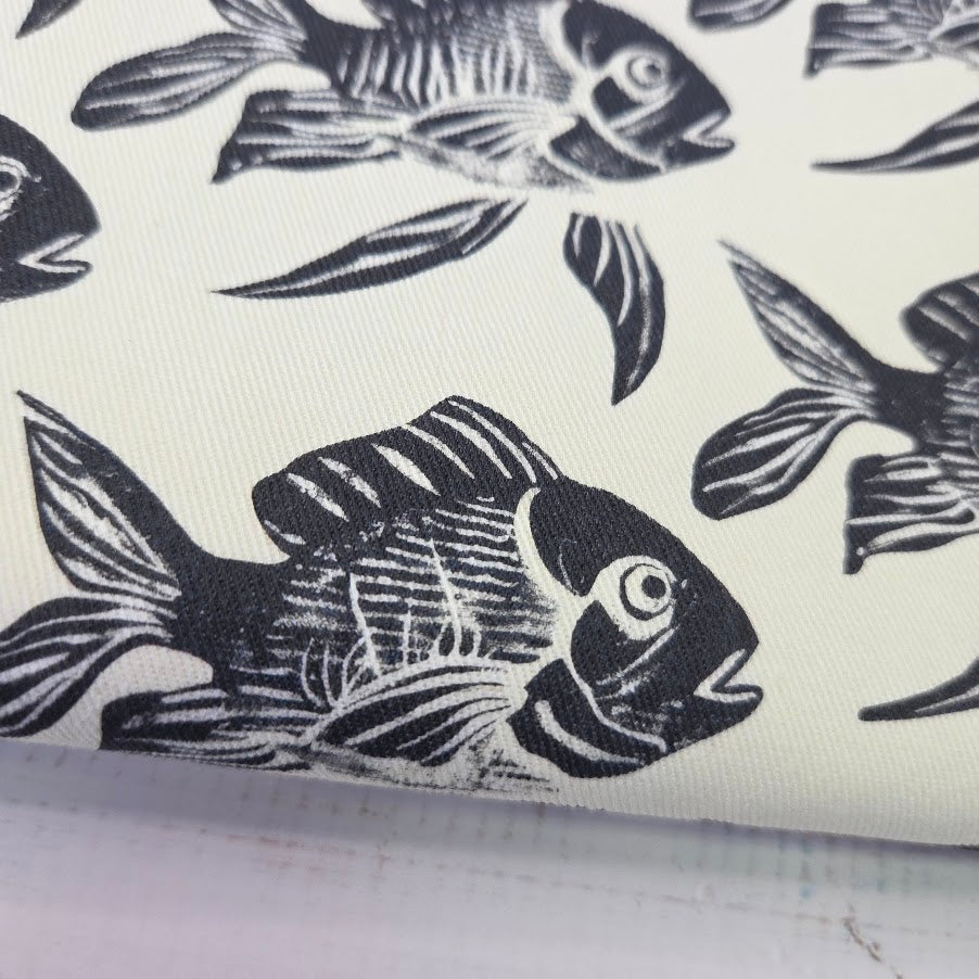 MYO Design - Twill Canvas - Fische - schwarz-weiss