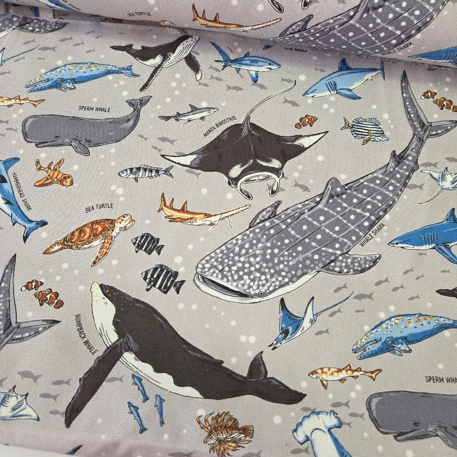 Kokka Canvas - Whale Shark and Blue Shark Oxford Canvas – Boy´s World