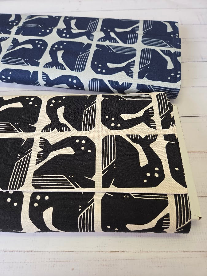 Cotton and Steel - By the seaside - Grumpy Whale - blue grey