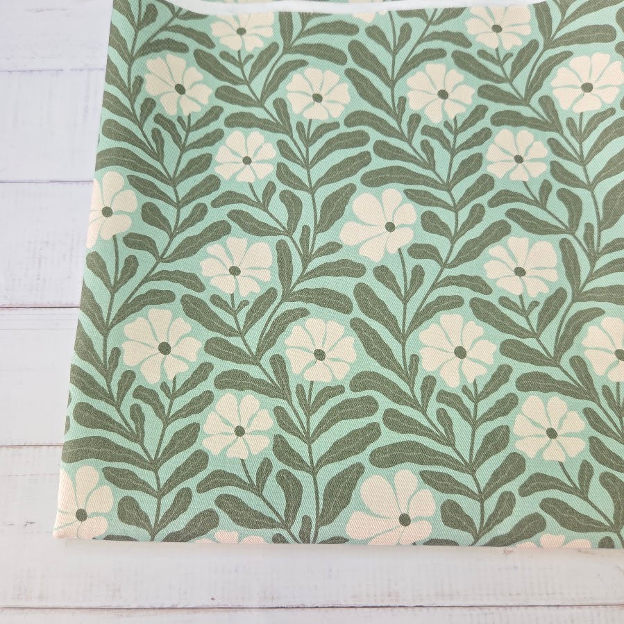 MYO Design - Twill Canvas - Blütenranken - mint