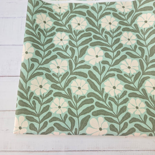 MYO Design - Twill Canvas - Blütenranken - mint