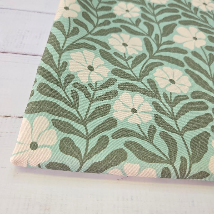 MYO Design - Twill Canvas - Blütenranken - mint