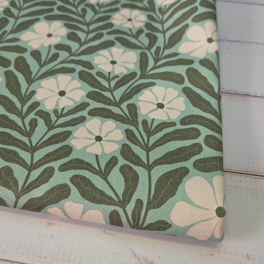 MYO Design - Twill Canvas - Blütenranken - mint