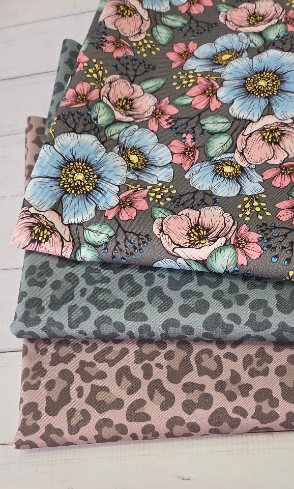 MYO Design - Twill Canvas - Leopard - pale pink