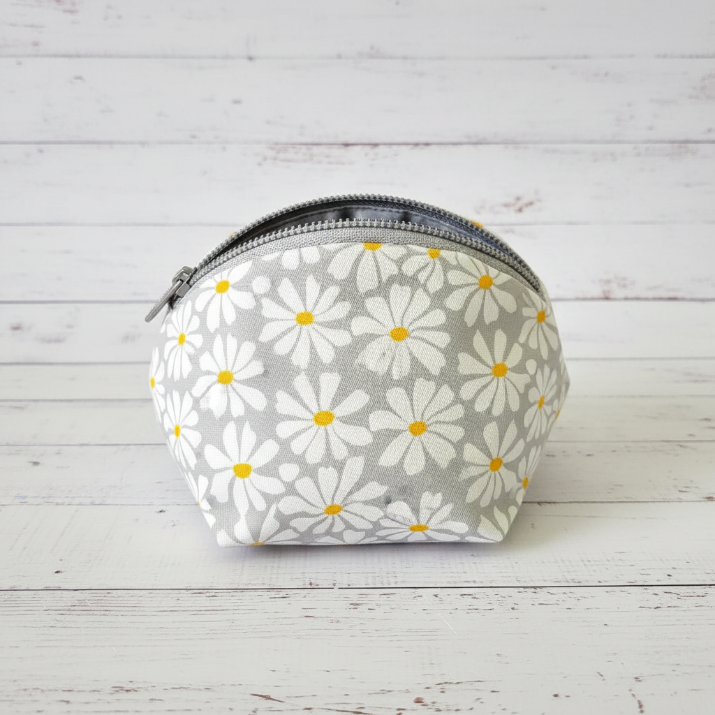 MYO Design - Twill Canvas - White Flowers - grey