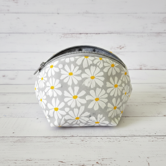MYO Design - Twill Canvas - White Flowers - grey