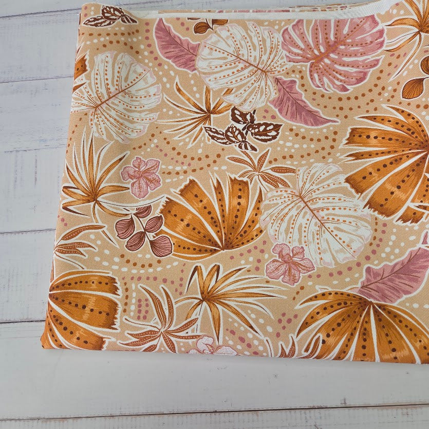 MYO Design - Twill Canvas - Monstera beige-rose