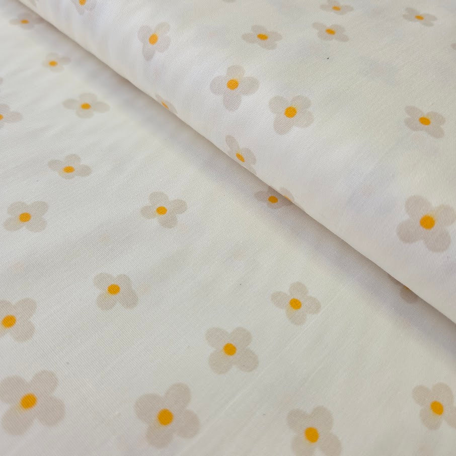 Baumwollstoff - little Flowers - ecru