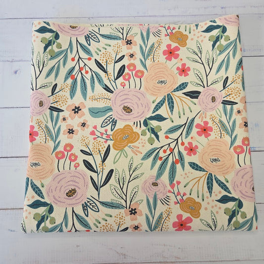 MYO Design - Unbleached Cotton Canvas - Wildrosen naturweiss