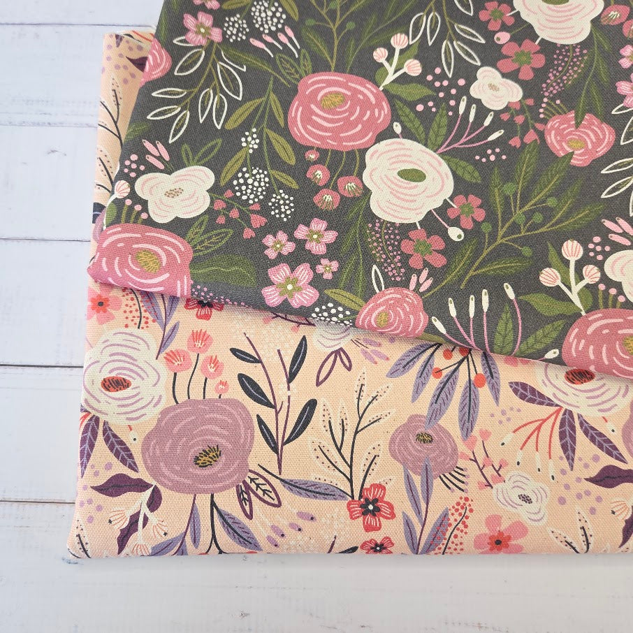 MYO Design - Unbleached Cotton Canvas - Wildrosen flieder-nude
