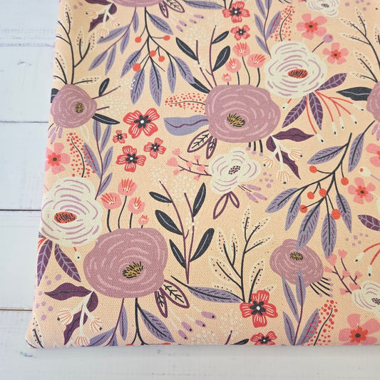 MYO Design - Unbleached Cotton Canvas - Wildrosen flieder-nude