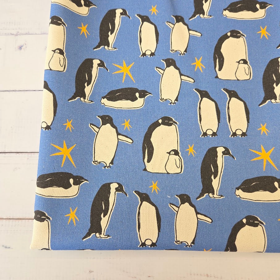 MYO Design - Unbleached Cotton Canvas - Pinguin - blau