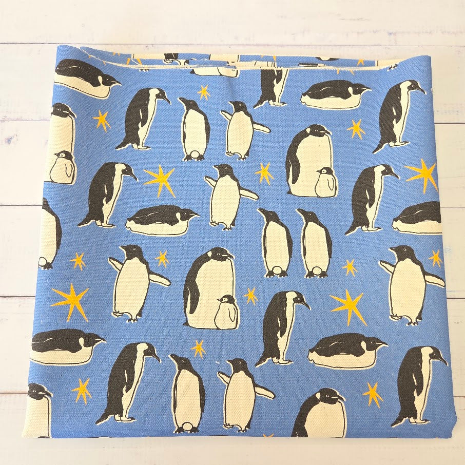 MYO Design - Unbleached Cotton Canvas - Pinguin - blau