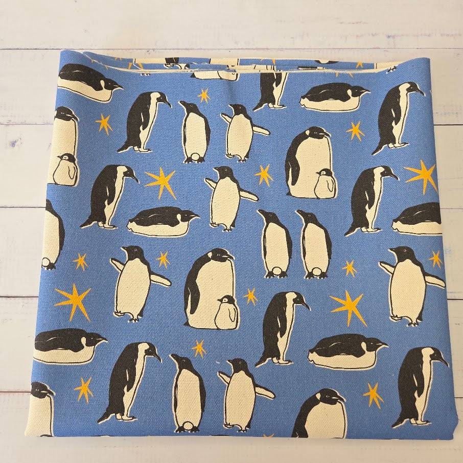 MYO Design - Unbleached Cotton Canvas - Pinguin - blau