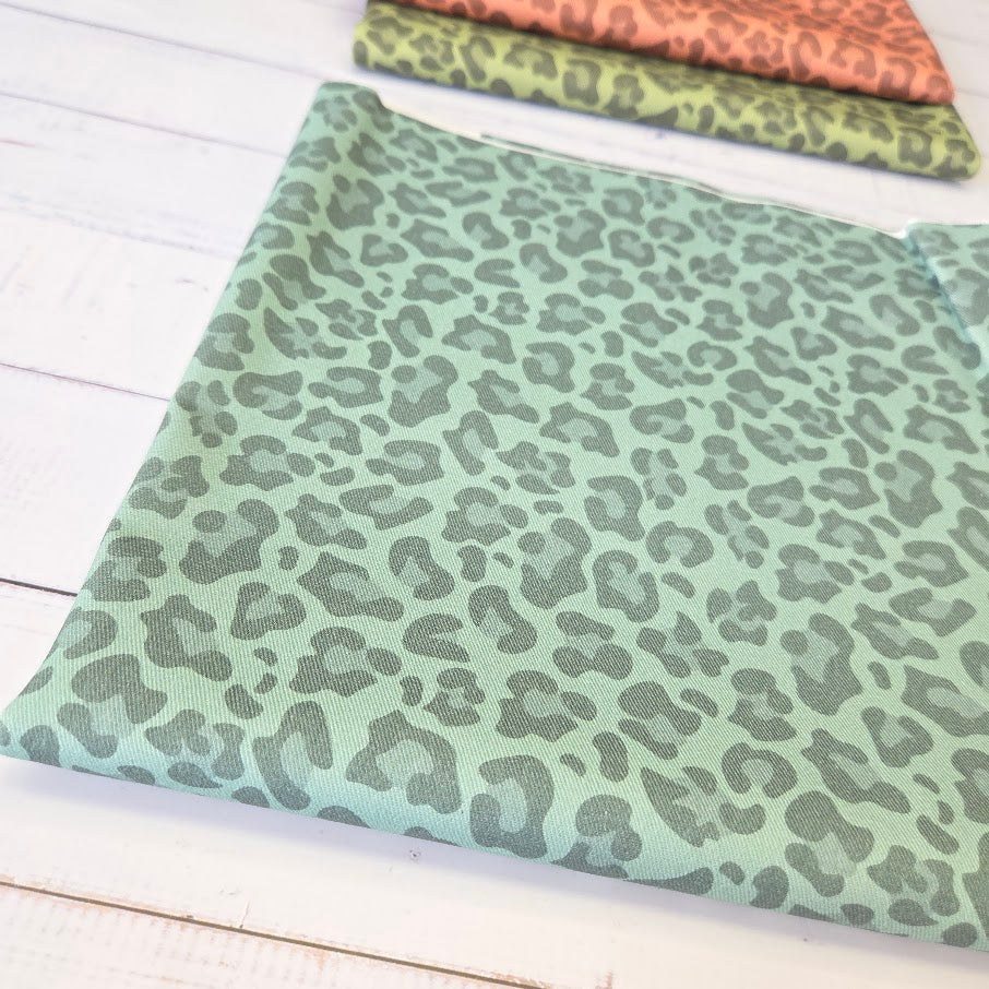 MYO Design - Twill Canvas - Leopard - dustymint